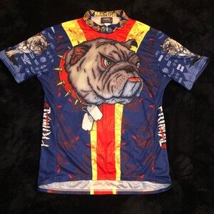 Primal Wear Bulldog Cycling Jersey in Navy, Red & Yellow